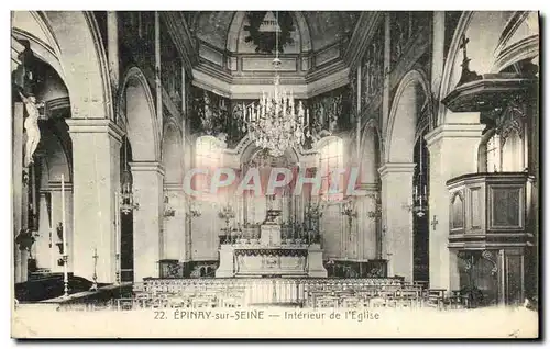 Cartes postales Epinay sur Seine Interieur de l Eglise
