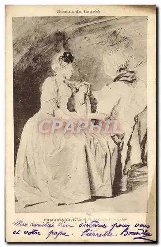 Cartes postales Dessins du Louvre Fragonard 1732 1806