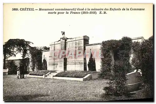 Cartes postales Creteil Monument commemoratif eleve a la memoire des Enfants de la morts pour la France 1914 191