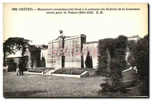 Cartes postales Creteil Monument commemoratif eleve a la memoire des Enfants de la Commune morts pour la France