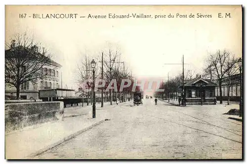 Cartes postales Billancourt Avenue Edourad Villant prise du Pont de Sevres