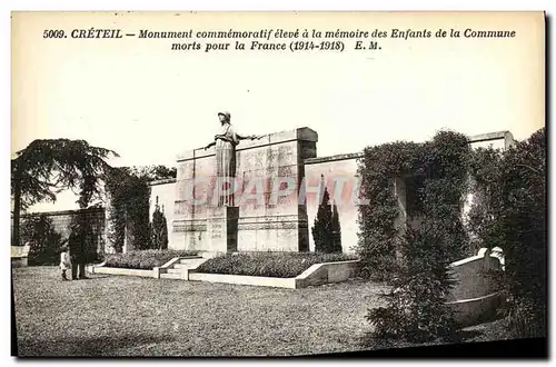 Cartes postales Creteil Monument commemoratif eleve memoire des Enfants de la Commune morts pour la France Milit