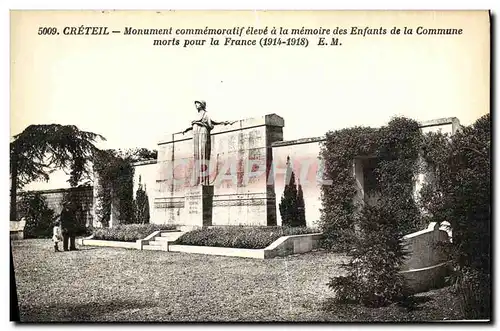 Cartes postales Creteil Monument commemoratif eleve a la memoire des Enfants de la Commune morts pour la France