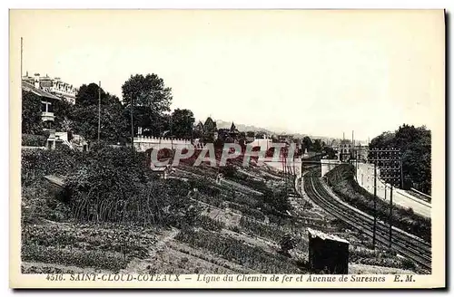 Cartes postales Saint Cloud Coteaux Ligne du Chemin de fer Avenue de Suresnes