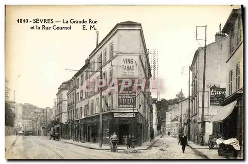 Cartes postales Sevres La Grande Rue et la Rue Cornol