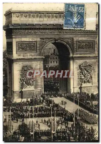 Cartes postales Paris Arc de Triomphe Defile militaria