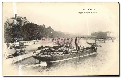 Ansichtskarte AK Paris Port Saint Nicolas Bateau