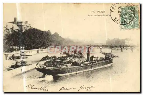 Ansichtskarte AK Paris Port Saint Nicolas Bateau