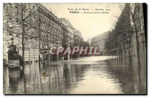 Cartes postales Crue de la Seine Janvier Paris Avenue Ledru Rollin