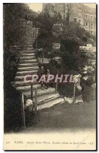 Ansichtskarte AK Paris Square Saint Piere Escalier allant au Sacre Coeur Enfant Montmartre