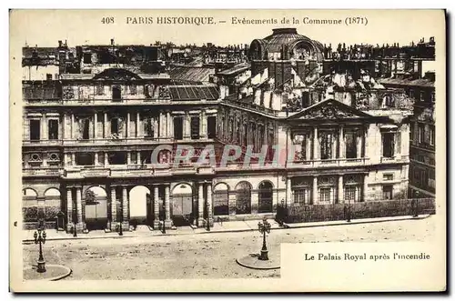 Cartes postales Paris Histroique Evenements de la Commune 1871 Le palais royal apres l incendie