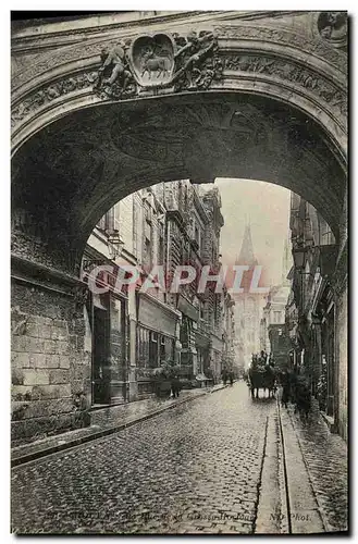 Cartes postales Rouen La rue de la grosse horloge