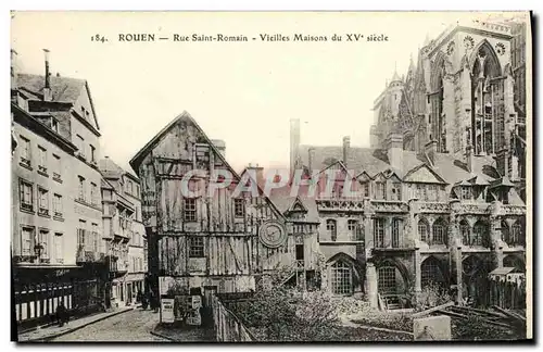 Ansichtskarte AK Rouen Rue Saint Romain Vieilles Maisons du XV e siecle