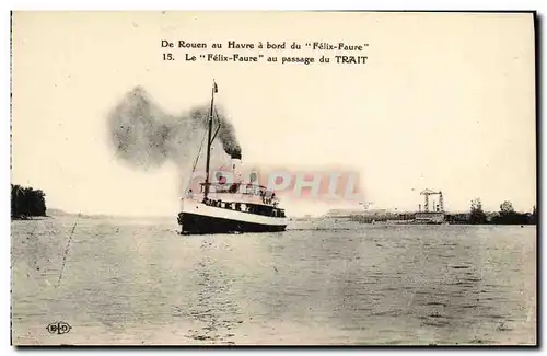 Ansichtskarte AK De Rouen au Havre a bord du Felix Faure Bateau