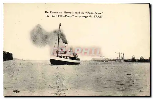 Cartes postales De Rouen au Havre a bord du Felix Faure Bateau