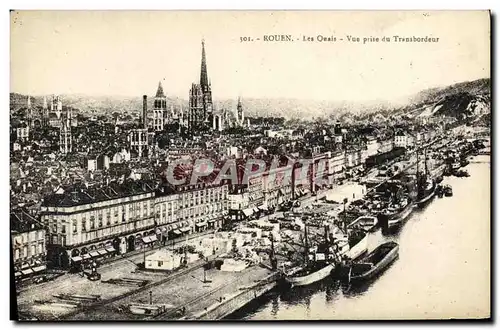 Ansichtskarte AK Rouen Les Quais Vue prise du Transbordeur Bateaux