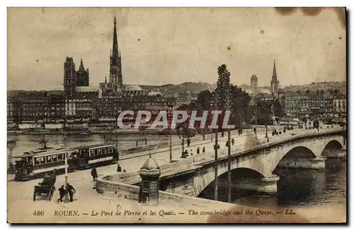 Cartes postales Rouen Le Pont de Pierre et les Quais