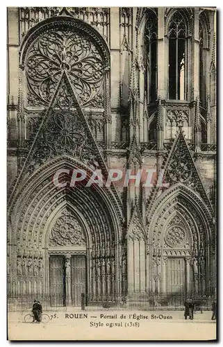 Cartes postales Rouen Portail de l Eglise St Ouen Style ogival