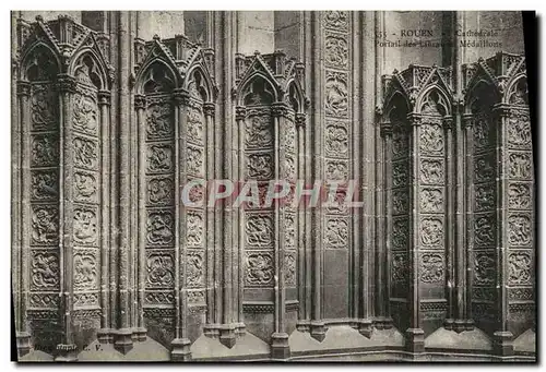 Cartes postales Rouen Cathedrale Portail des libraires Medaillon