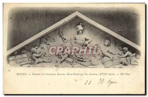Cartes postales Rouen Fronton de l Ancienne Douune Haut Relief par N Coustou