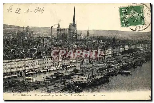 Cartes postales Rouen Vue generale prise du Pont Transbordeur