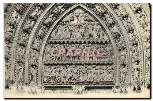 Cartes postales Cathedrale de Rouen tympan du portail de la Calende