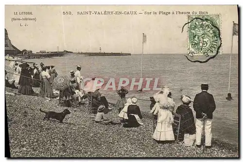 Cartes postales Saint Valery en Caux Sur la Plage a l heure du Bain