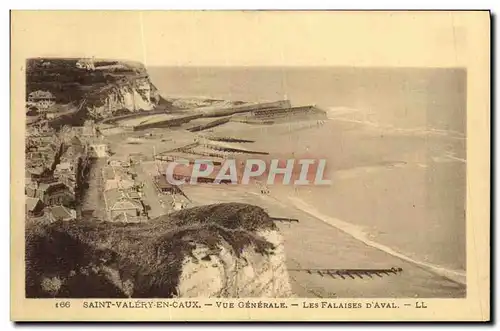 Cartes postales Saint Valery en Caux Vue Generale Les Falaises d aval