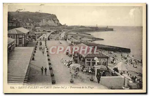 Cartes postales Saint Valery en Caux Panorama de la Plage