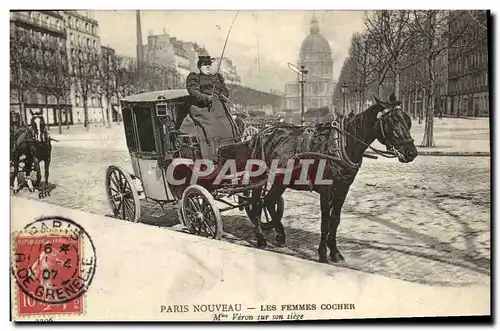 Cartes postales Paris Nouveau Les Femmes Cocher TOP Cheval