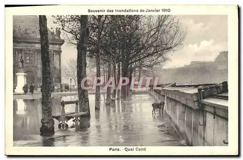 Ansichtskarte AK Souvenir des Inondations de Janvier 1910 Paris Quai Conti