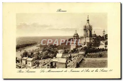 Cartes postales Rouen Bon Secours Le monument de Jeanne d Arc et la Seine