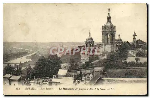 Ansichtskarte AK Rouen Bon Secours Le Monument de Jeanne d Arc et la Seine