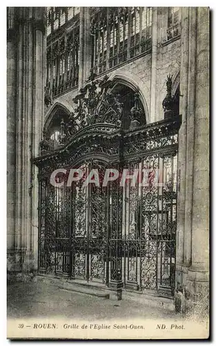 Cartes postales Rouen Grille de l Eglise Saint Ouen