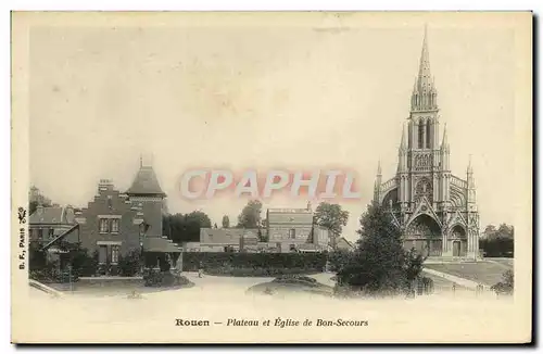 Cartes postales Rouen Plateau et Eglise de Bon Secours