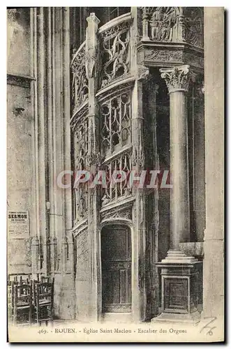 Cartes postales Rouen Eglise Saint Maclou Escalier des Orgues