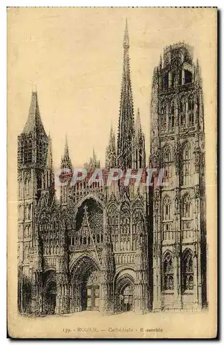 Cartes postales Rouen Cathedrale d Ensemble