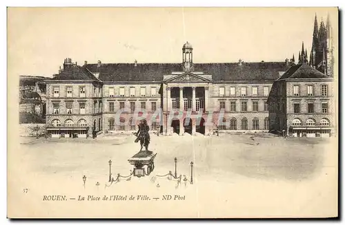 Cartes postales Rouen La Place de l Hotel de Ville