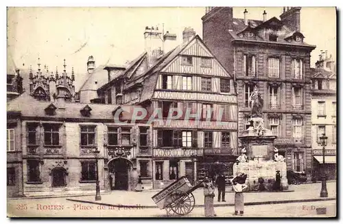 Ansichtskarte AK Rouen Place de la Pucelle Charette Boulangerie