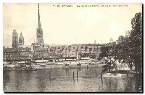 Cartes postales Rouen Le quai de paris vue de la rive gauche