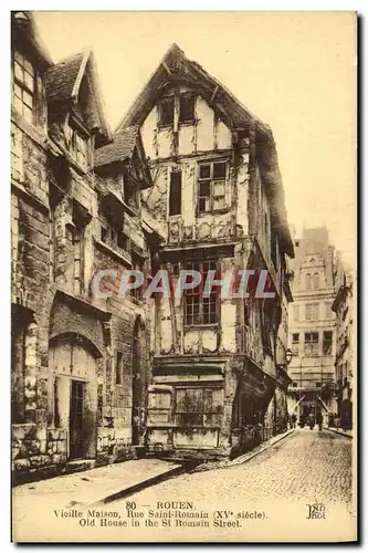 Cartes postales Rouen Vieille maison Rue Saint Romain