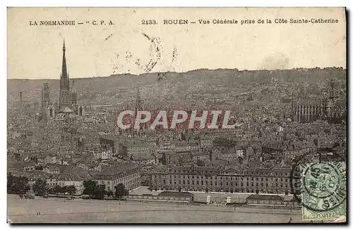 Cartes postales Rouen Vue generale prise de la Cote Sainte Catherine