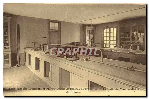 Cartes postales Ecole Primairee Superieure et Professionnelle de Garcons de Rouen La salle de manipulations de c