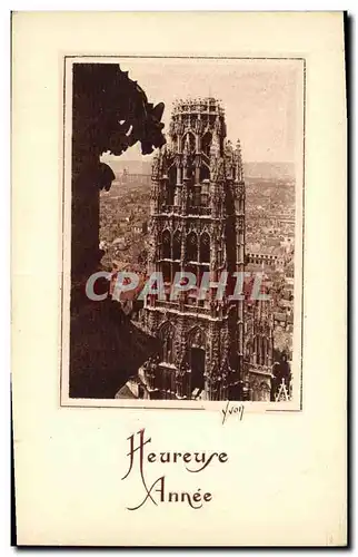 Cartes postales Heureuse Annee Rouen La Tour du Beurre