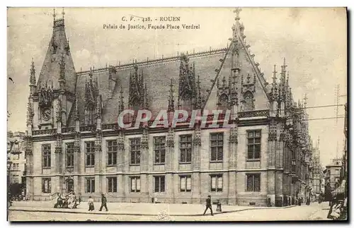 Ansichtskarte AK Rouen Palais de Justice Facade Place Verdrel