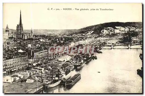 Ansichtskarte AK Rouen Vue generale prise du Transbordeur Bateaux