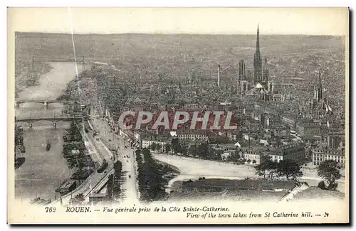 Ansichtskarte AK Rouen Vue generale prise de la Cote Sainte Catherine
