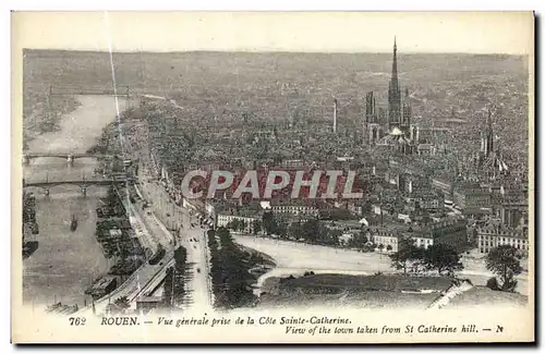 Cartes postales Rouen Vue generale prise de la Cote Sainte Catherine