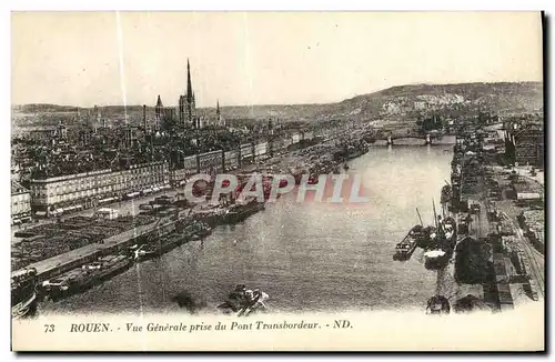 Cartes postales Rouen Vue Generale prise du Pont Transbordeur