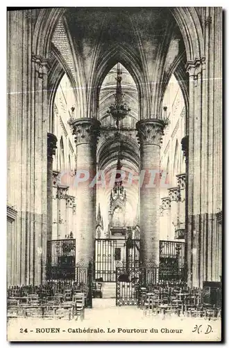 Cartes postales Rouen Cathedrale Le Pourtour du Choeur